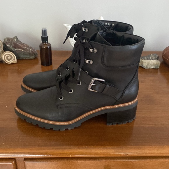 Black Leather Naturalizer Tia Ankle Motorcycle Boots Sz 9 NWOT - Picture 3 of 8